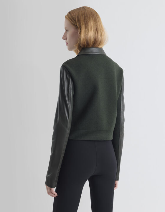 VESTE EN CUIR BI-MATI&Egrave;RE