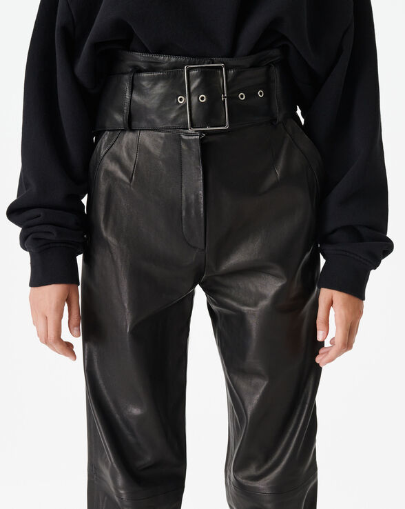 ALAKI BELTED LEATHER PANTS