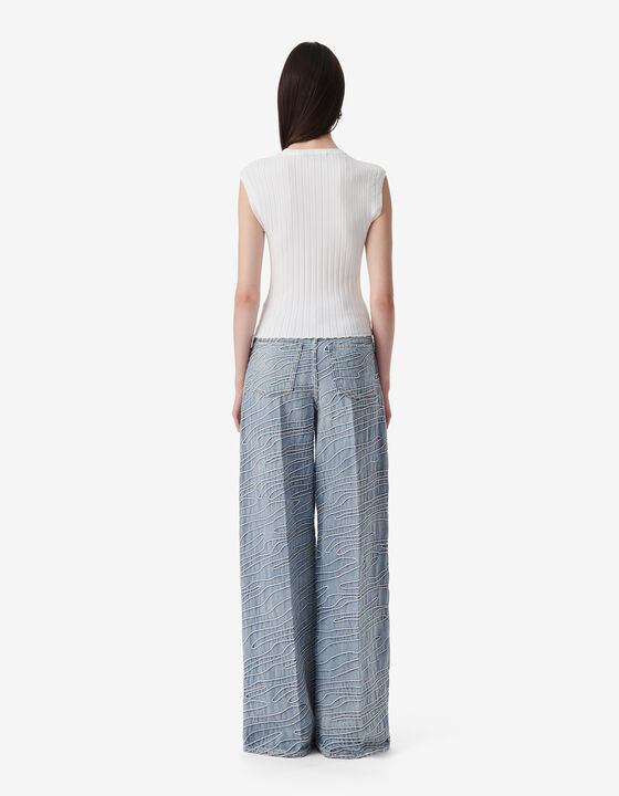 RIBBED ROUND-NECK TOP