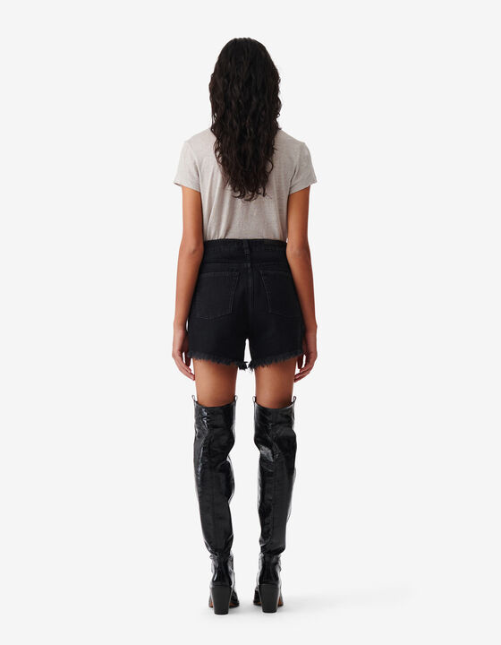 SHORT EN JEAN &Agrave; BORD FRANC