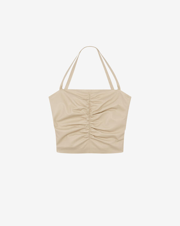 BUSTIER EN CUIR FRONCÉ LORIAE