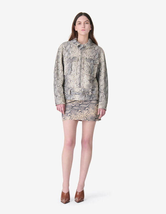 PYTHON PRINT LEATHER JACKET