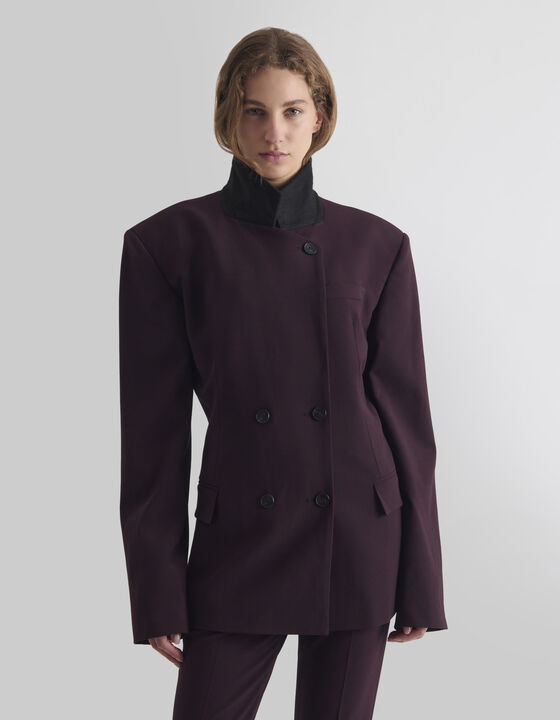 FIT JACKET WITH AN OFFICER'S COLLAR