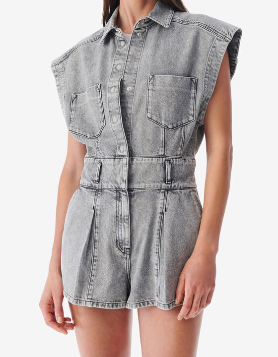 FADED DENIM PLAYSUIT