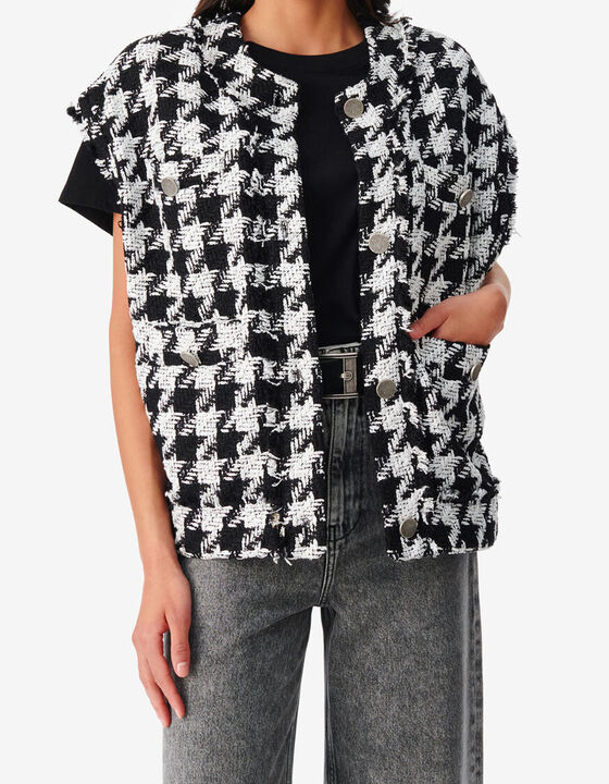 SLEEVELESS TWEED JACKET