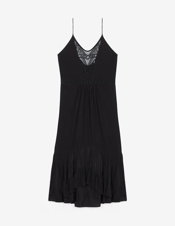 LONG DRESS WITH BEADED EMBROIDERY