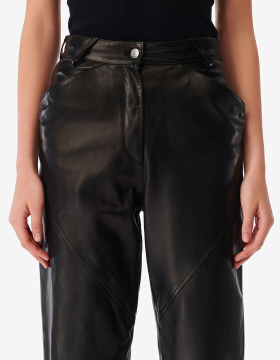 STRAIGHT LEG LEATHER PANTS