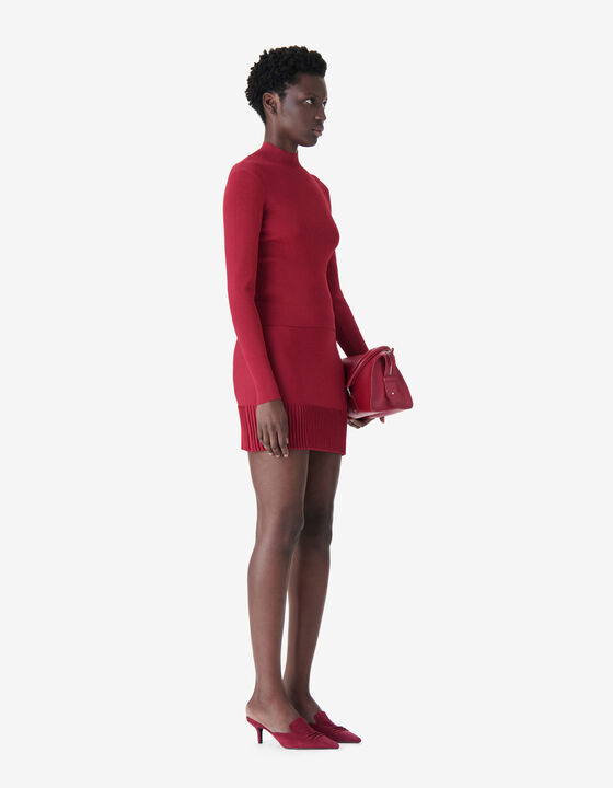 RIBBED PULLOVER WITH TURN-UP COLLAR