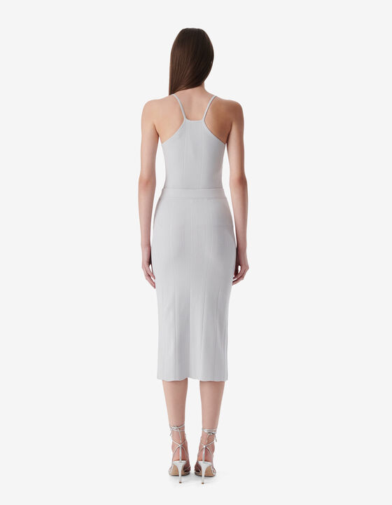 RIBBED JERSEY MIDI SKIRT