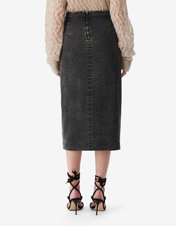 ASYMMETRICAL MIDI SKIRT