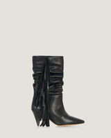 CRANKO LEATHER FRINGE SLOUCH BOOTS image number null