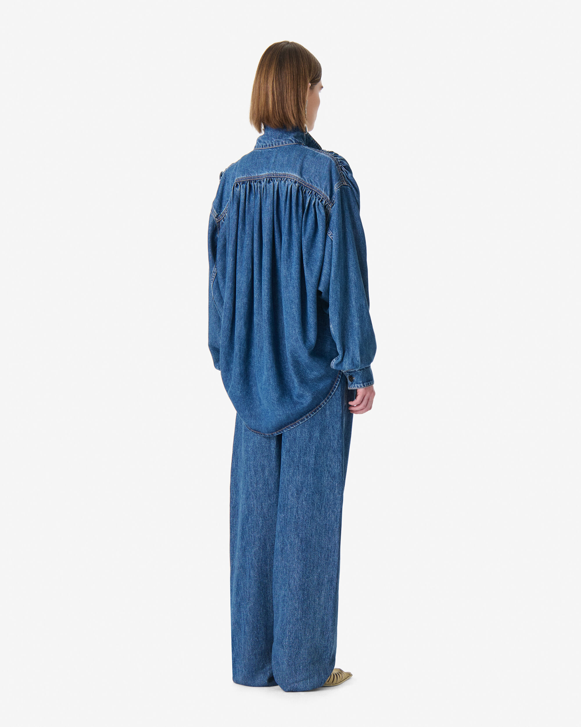 JULIE women blue tencel fluid denim shirt | IRO