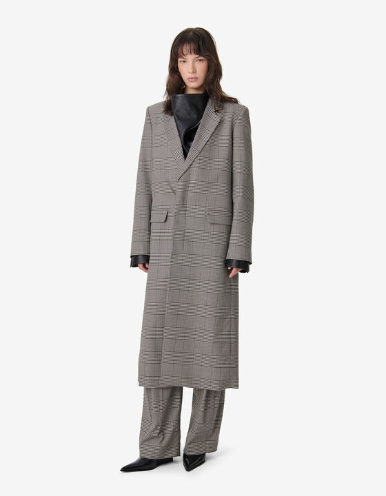 LONG CHECKED COAT