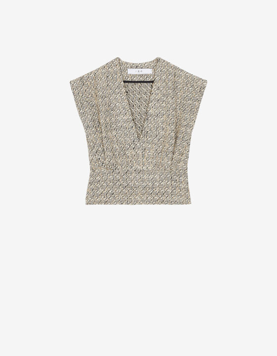 TWEED V-NECK TOP