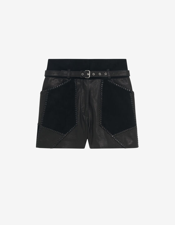 SHORT EN CUIR CEINTUR&Eacute;