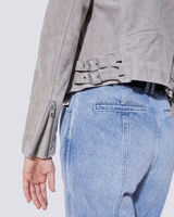 ASHLEY SUEDE LEATHER BIKER JACKET  image number null