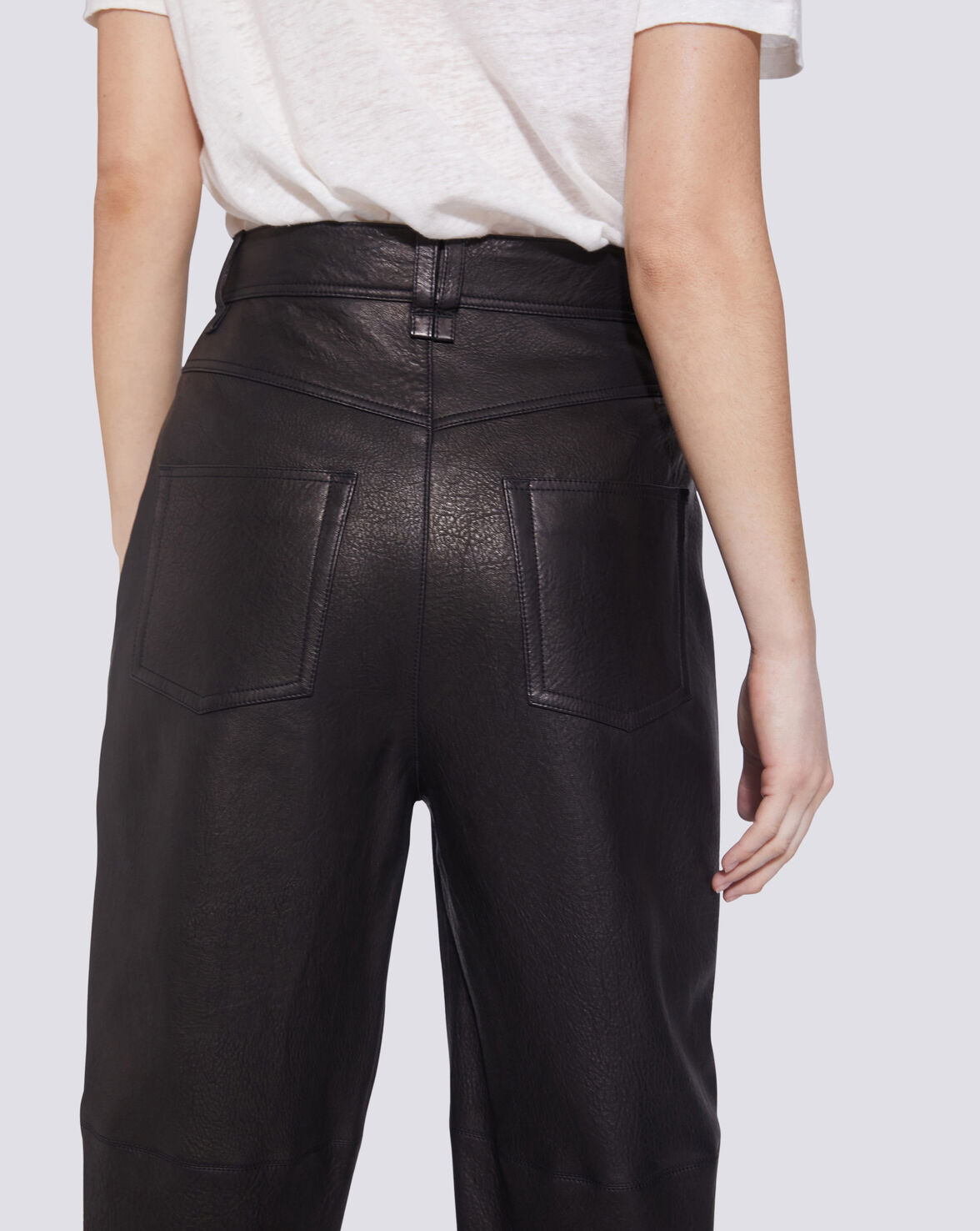 POWEL STRAIGHT LEG LEATHER TROUSERS image number null