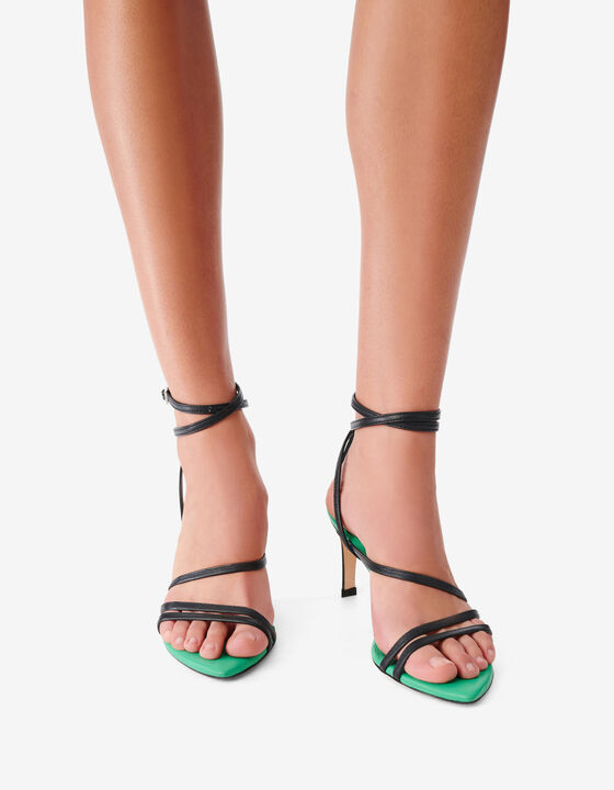 SANDALES &Agrave; TALONS EN CUIR
