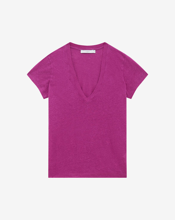 T-SHIRT EN LIN COL V RODEO