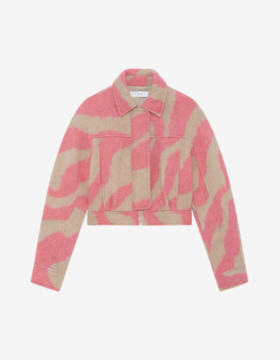 ZEBRA PATTERNED CROPPED JACKET