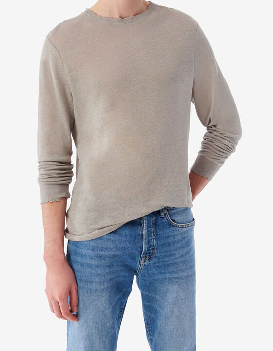 ROUND-NECK LINEN T-SHIRT