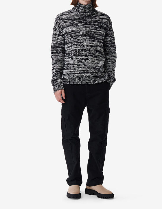 TWO-TONE HIGH-NECK SWEATER