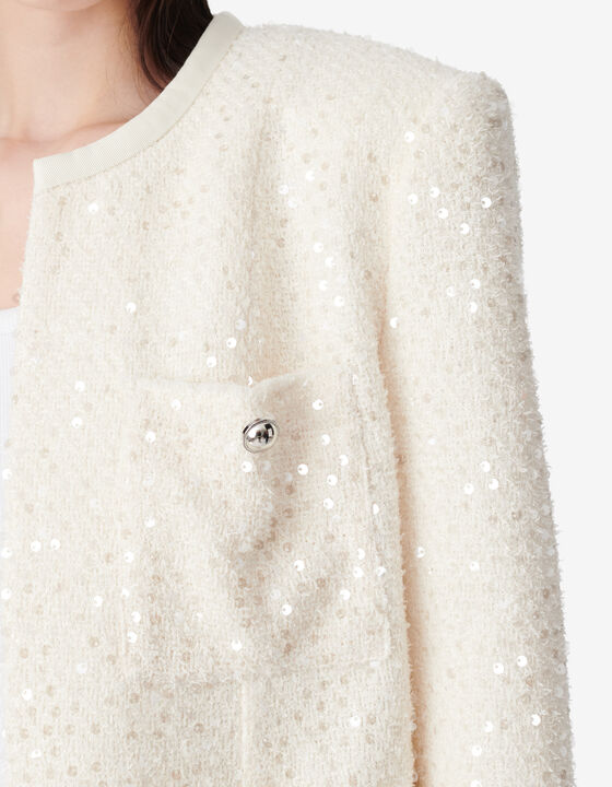 SEQUIN BOUCL&Eacute; JACKET