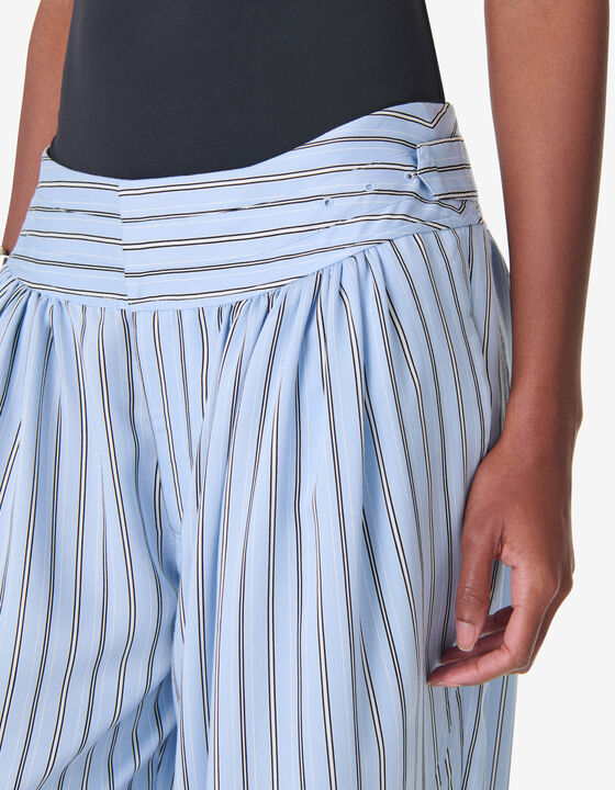 STRIPED WIDE-LEG PANTS