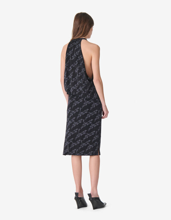 LONG DRAPED LUREX DRESS