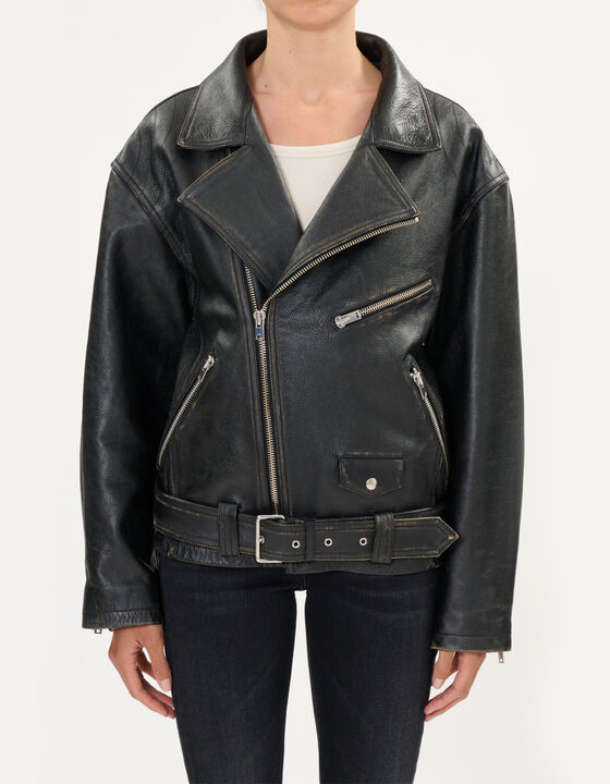 LEATHER BIKER JACKET