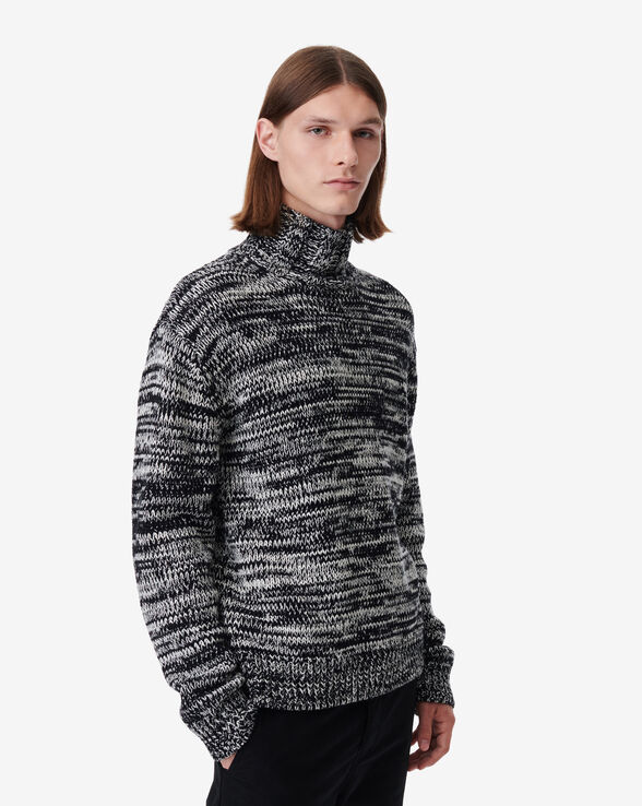 ELLIANO TWO-TONE HIGH-NECK SWEATER
