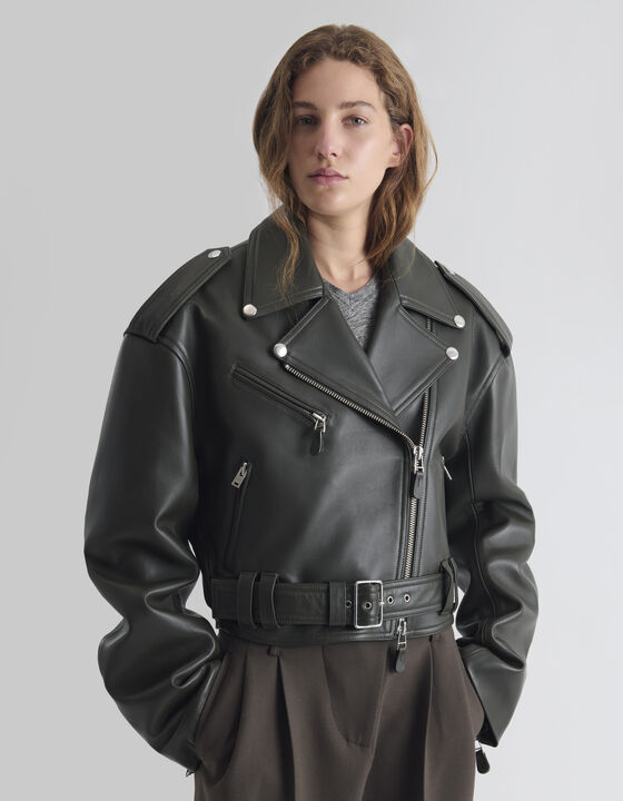 BLOUSON OVERSIZE EN CUIR