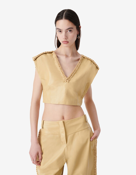 BRAIDED LEATHER TOP