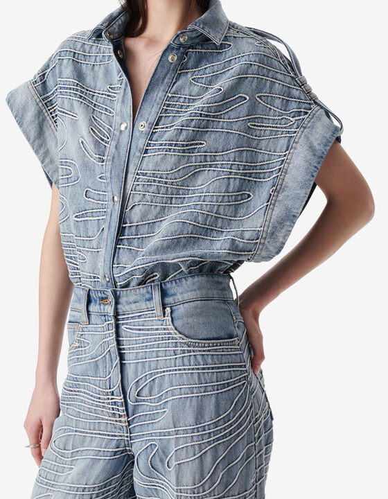 EMBROIDERED DENIM OVERSHIRT