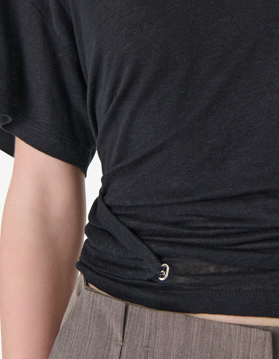 OPEN-BACK LINEN T-SHIRT