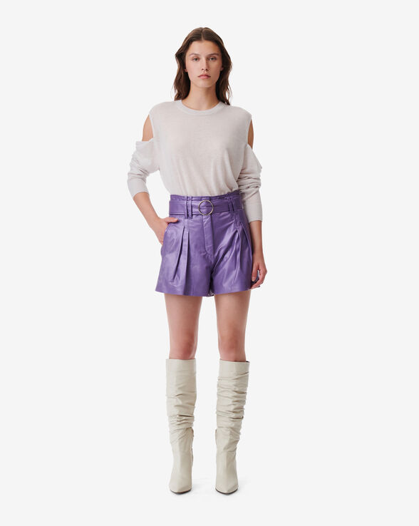 PAOLI BELTED LEATHER SHORTS
