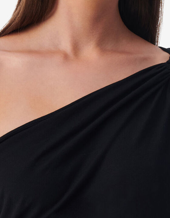 CUT-OUT ASYMMETRICAL JERSEY TOP