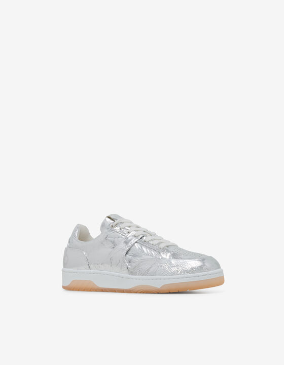 SNEAKERS EN CUIR ARGENT&Eacute;