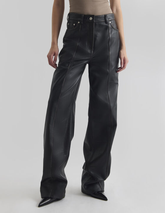 PANTALON LARGE EN CUIR