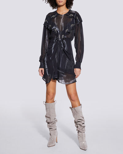 Iro Opeheuz Beaded Tie Dye Mini Dress In Black/white | ModeSens