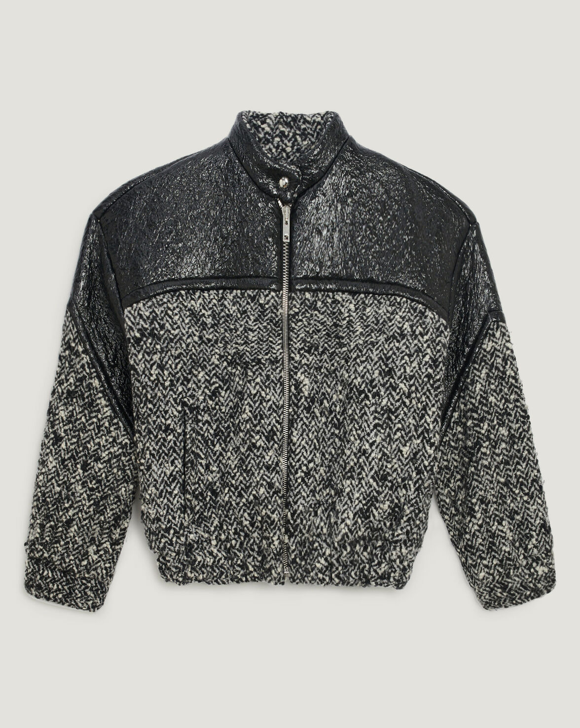 LEEMAN TWEED PATENT LEATHER JACKET image number null