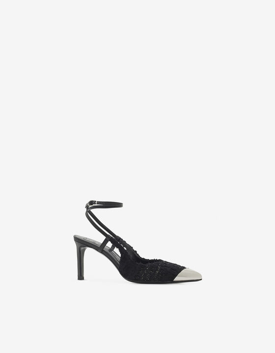 TWEED SLINGBACK PUMPS