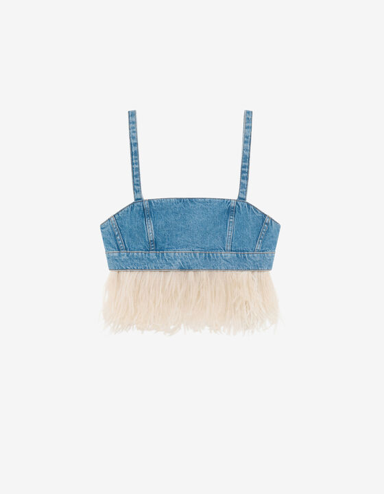SHORT FEATHERED TOP