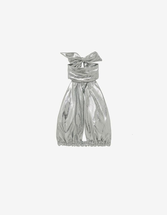 SILVER SILK TOP