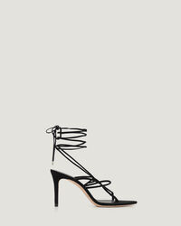 IRO - THEMIS LACE UP SUEDE HEELED SANDALS BLACK