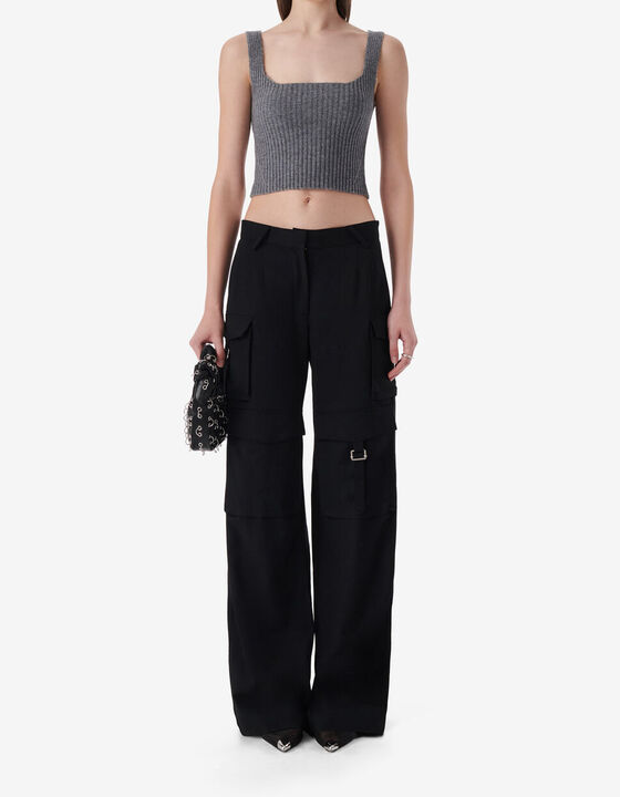 RIBBED SQUARE NECK TOP