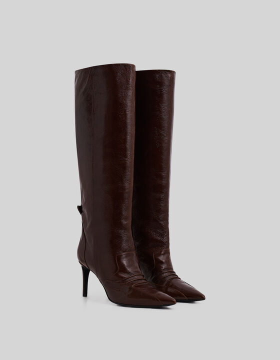 HIGH PATENT LEATHER BOOTS