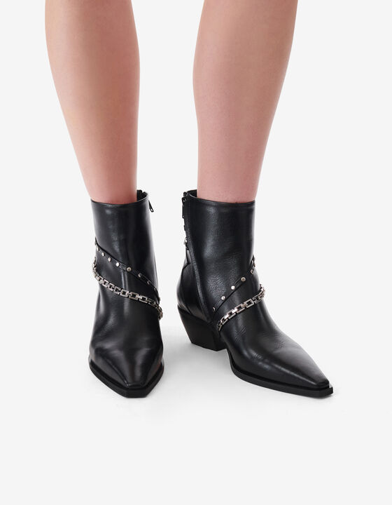 WESTERN BOOTS WITH CHAINS AND STUDS