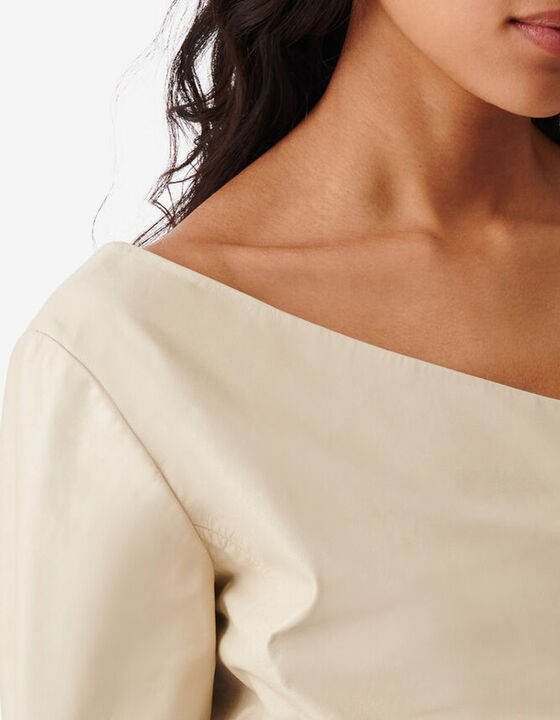 ASYMMETRICAL LEATHER TOP