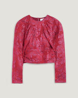 MABEL SHEER METALLIC FLORAL TOP image number null